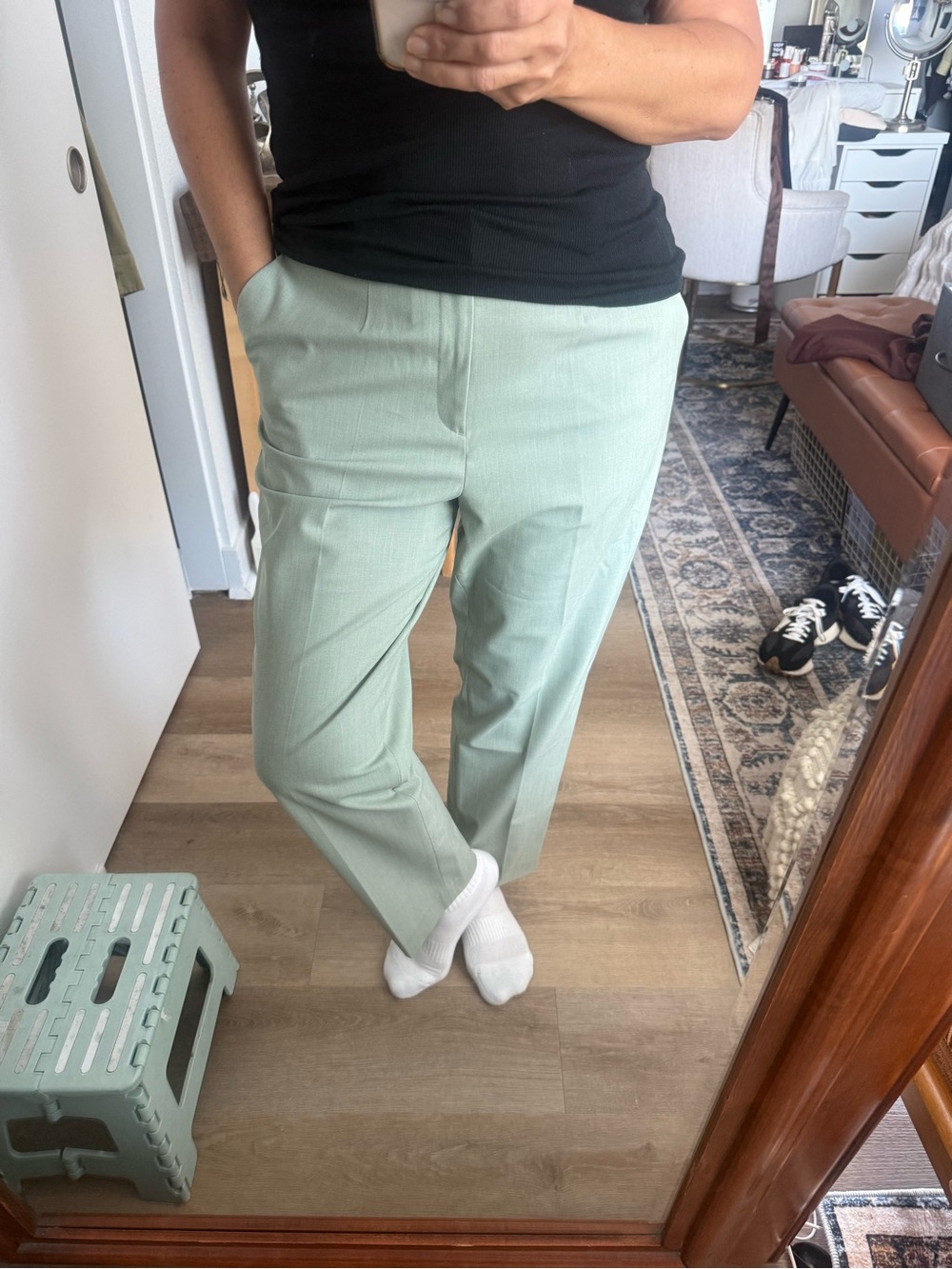 Uniqlo Mint Green Straight Leg Trousers
